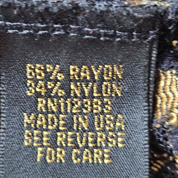 Reba Sheer Mesh Black & Metallic Gold High Collar Button Neck Long Sleeve Bouse - Picture 8 of 12